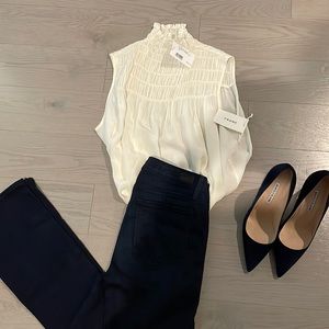 NWT frame intermix ivory blouse m